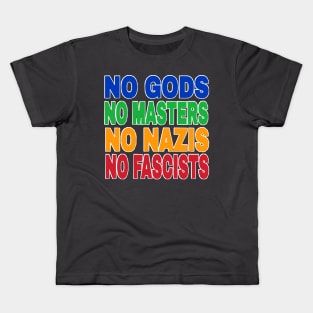 NO GODS NO MASTERS NO NAZIS NO FASCISTS - Back Kids T-Shirt